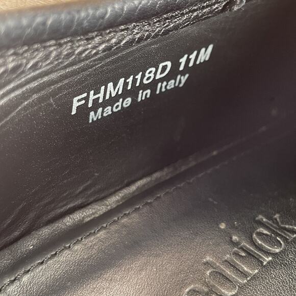 Paul Fredrick Mens 11 M Black Leather Alligator Embossed Penny Loafer Dress Shoe